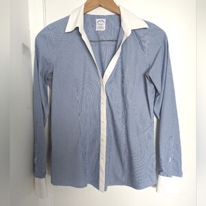 Brooks Brothers Cotton Striped Button Down Blouse Shirt